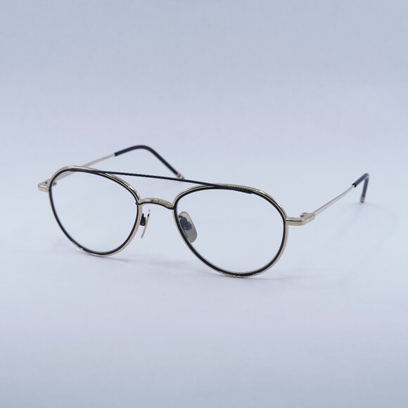 Thom Browne TB-109-A-GLD-BLK-53 Eyeglasses Gold/Black Aviator Frame 53mm - Picture 1 of 12